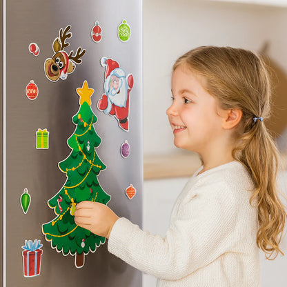 Świąteczny zestaw magnetycznych naklejek Montessori do samodzielnego dekorowania