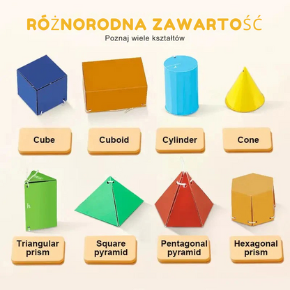 Interaktywny podręcznik geometrii dla dzieci – składanie figur 3D