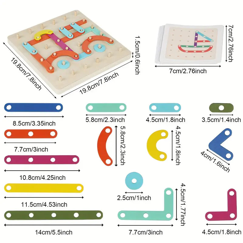 Puzzle Montessori z kołkami dla dzieci