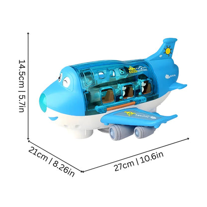 Elektryczny samolot z muzyką, światłami i unikanie przeszkód