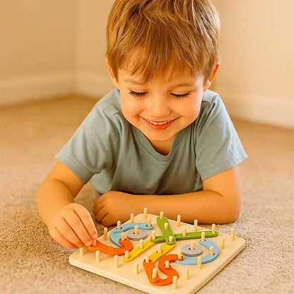 Puzzle Montessori z kołkami dla dzieci